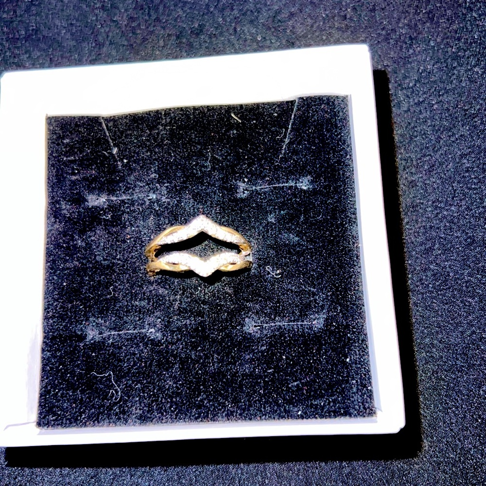 14kt Yellow gold genuine diamond ring enhancer